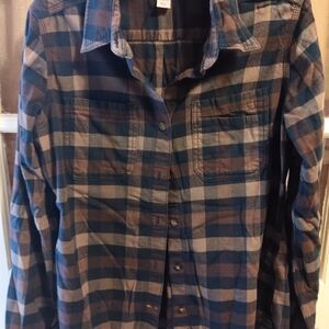 Carhartt Women's Plaid Shirt - Maroon And Black